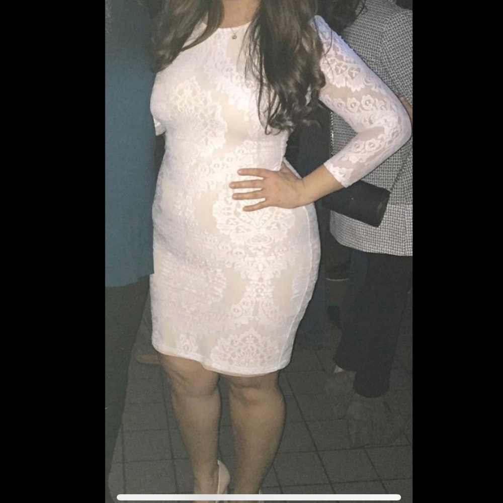 Bebe white lace dress xl
